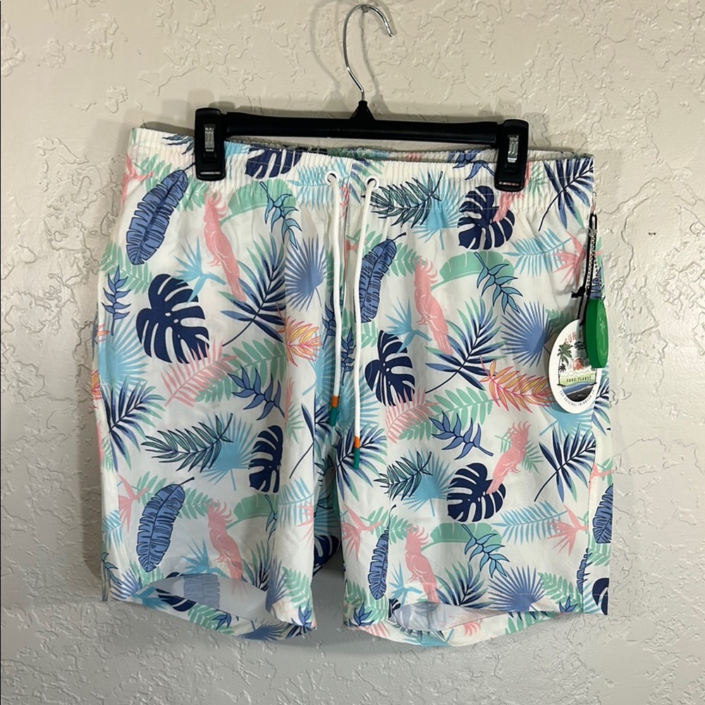 Free Planet Blue and Pink Board Shorts Tropical Print